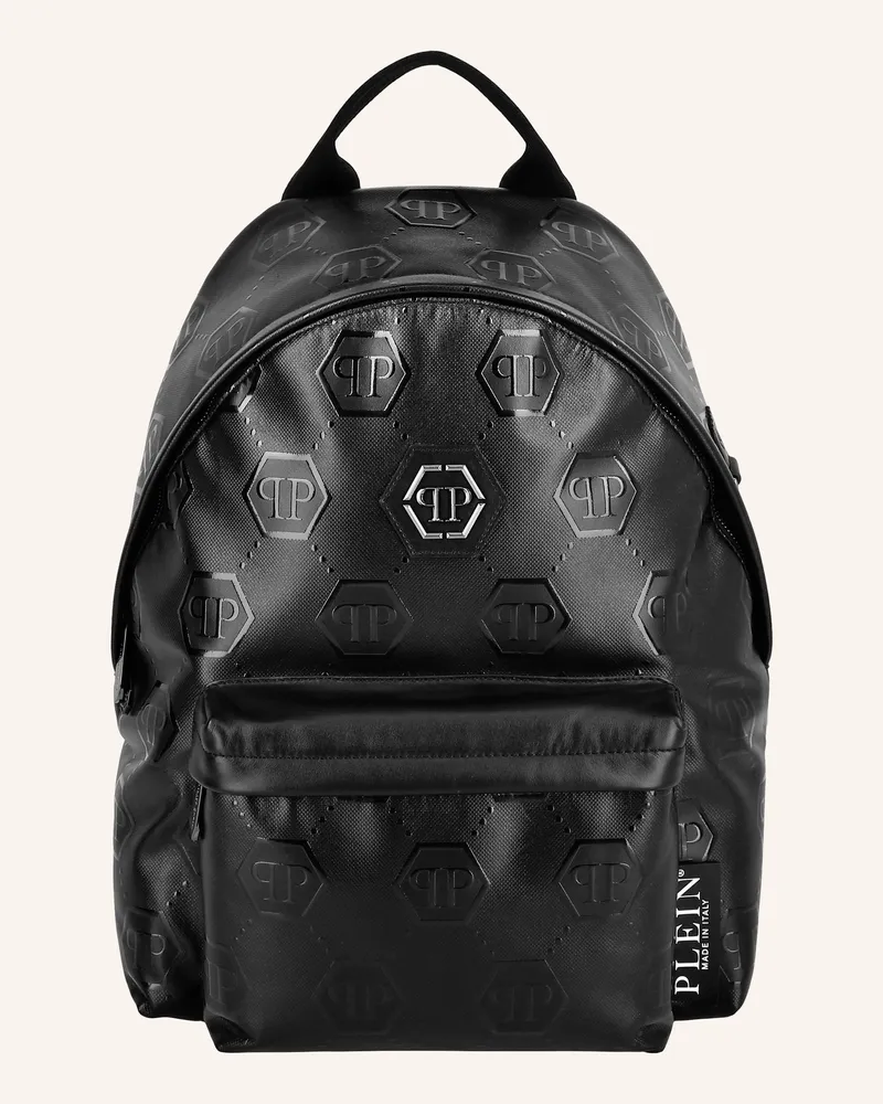 Philipp Plein Rucksack Monogram schwarz Schwarz