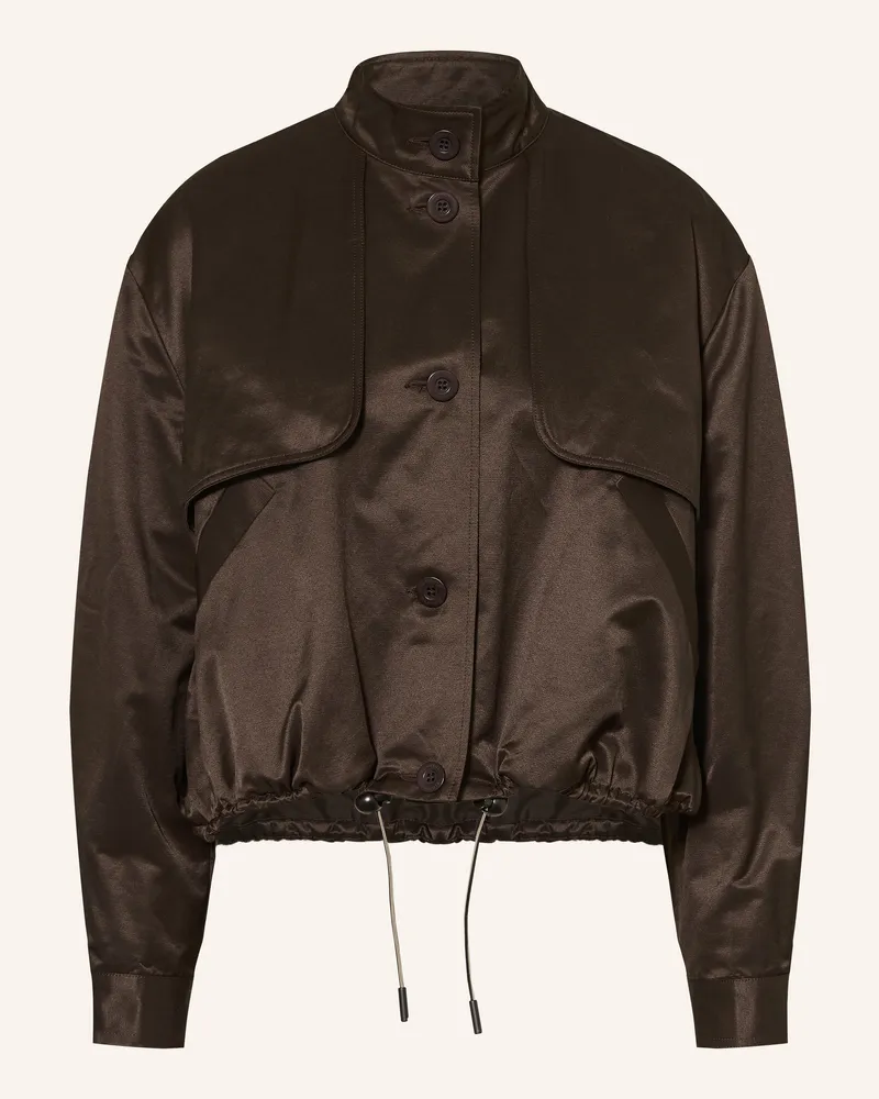 Claudie Pierlot Kastenjacke aus Satin Dunkelbraun