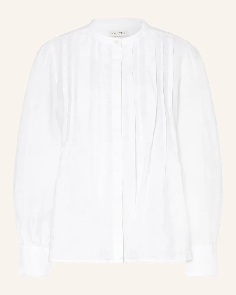 Marc O'Polo Bluse Mit Leinen weiss Weiss