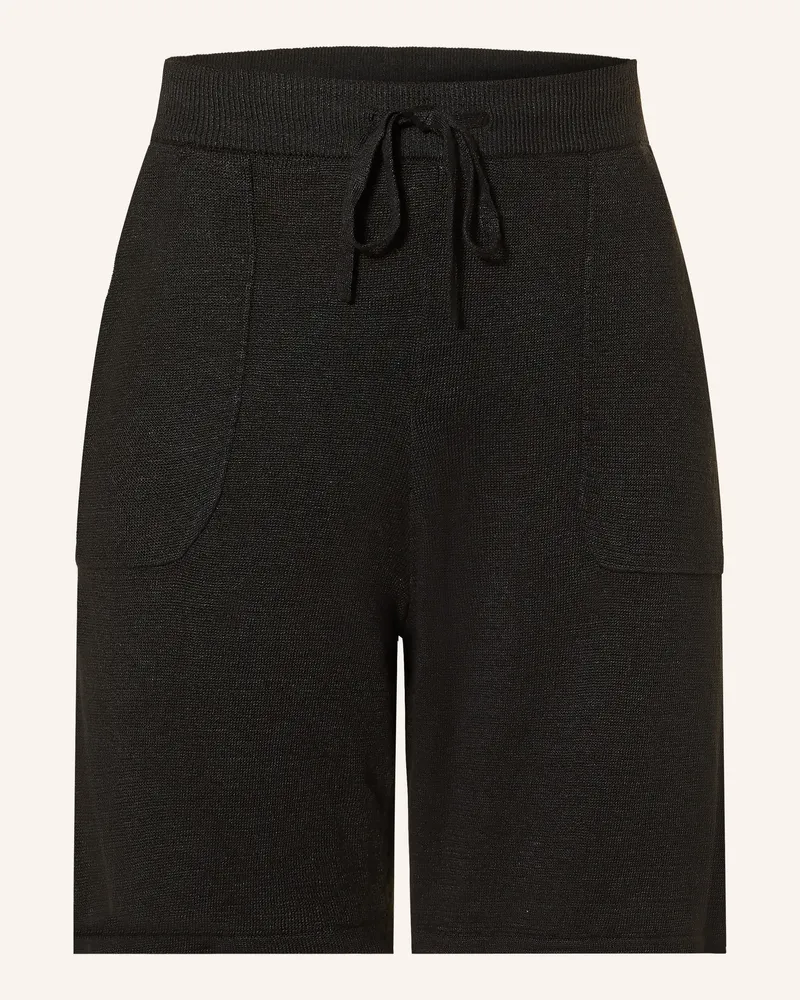Darling Harbour Strickshorts aus Leinen Black