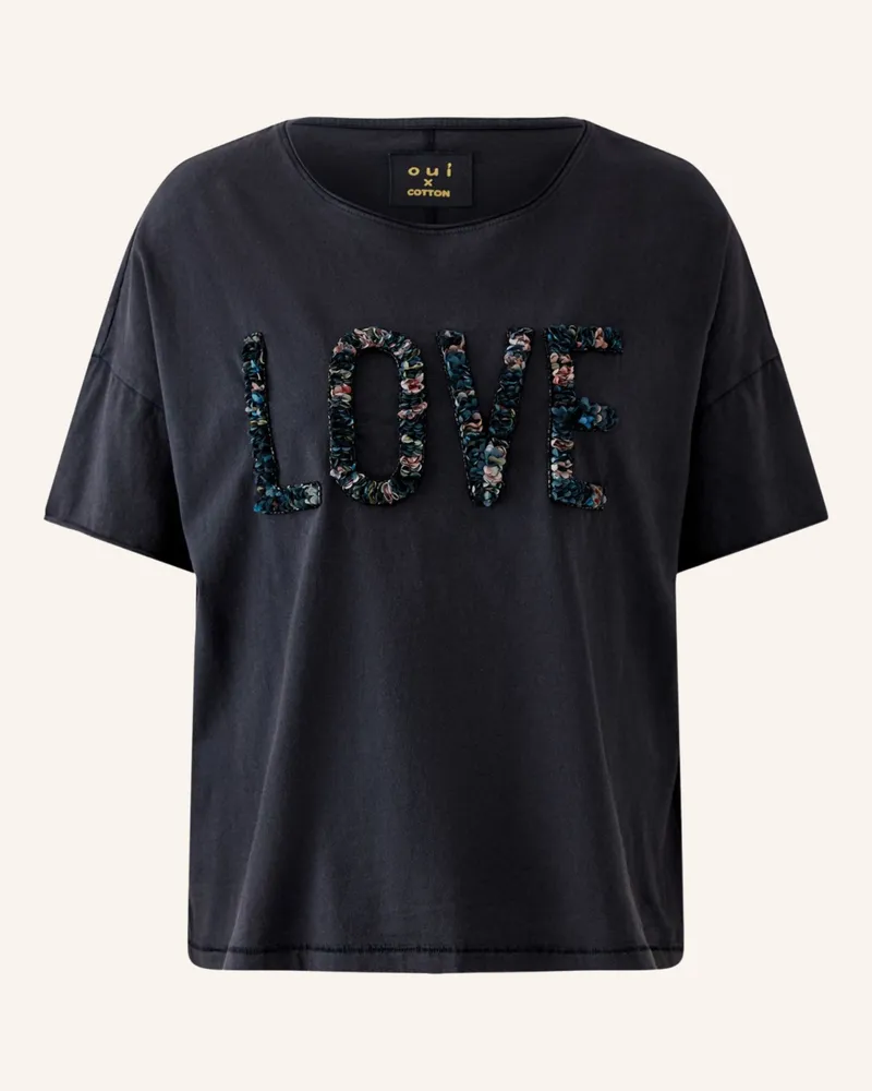 Oui  T-Shirt schwarz Grau