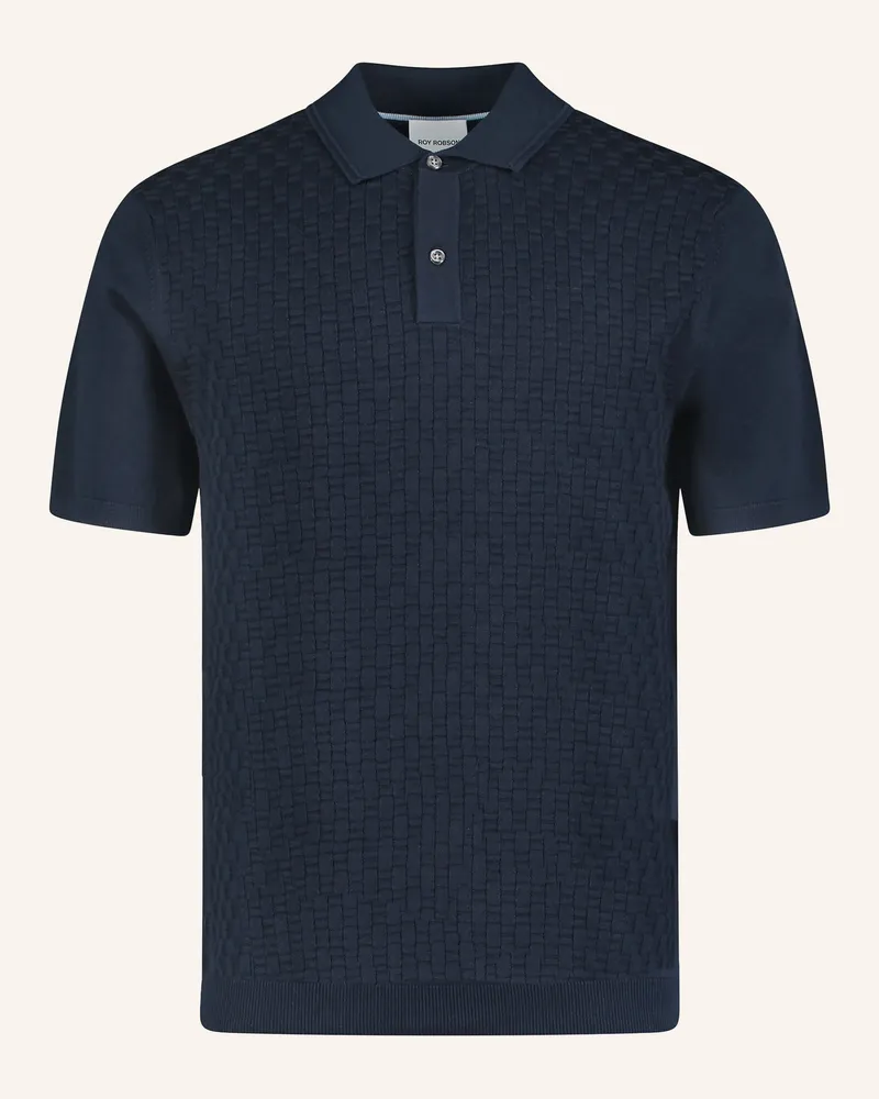 Roy Robson Strick-Poloshirt Dunkelblau