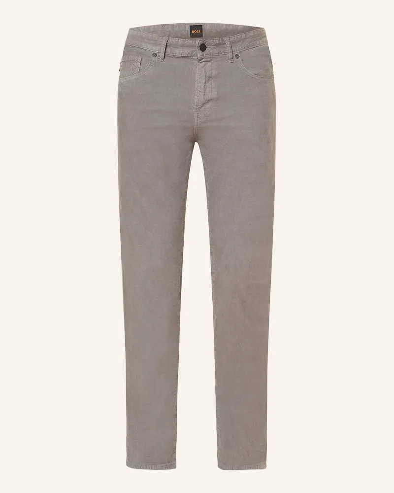 HUGO BOSS Cordhose DELAWARE Slim Fit Grau