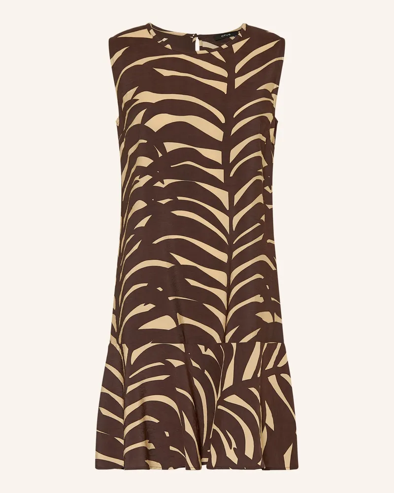 OPUS Kleid Wenola Leaves braun Dunkelbraun