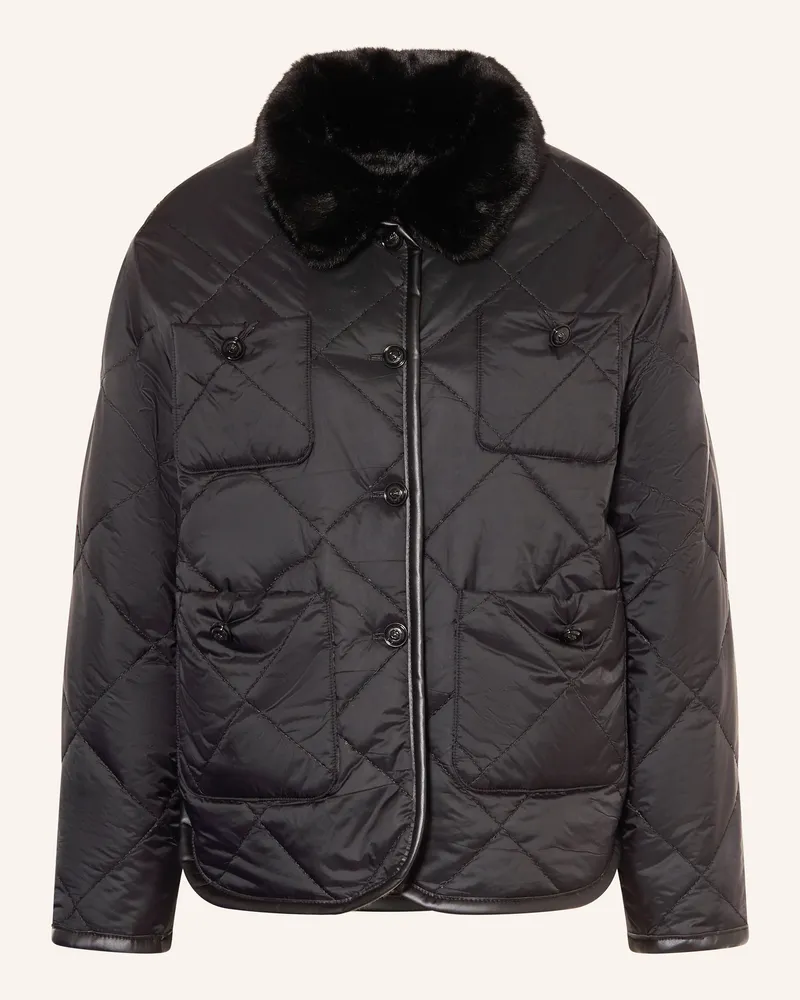 Maje Steppjacke zum Wenden Schwarz