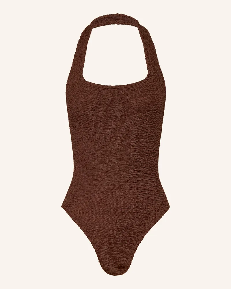 Hunza G Neckholder-Badeanzug SANDY Braun