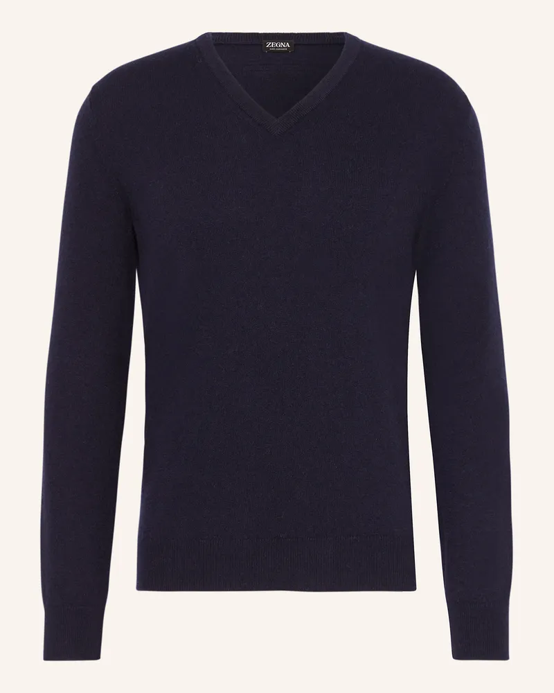 Ermenegildo Zegna Cashmere-Pullover Dunkelblau