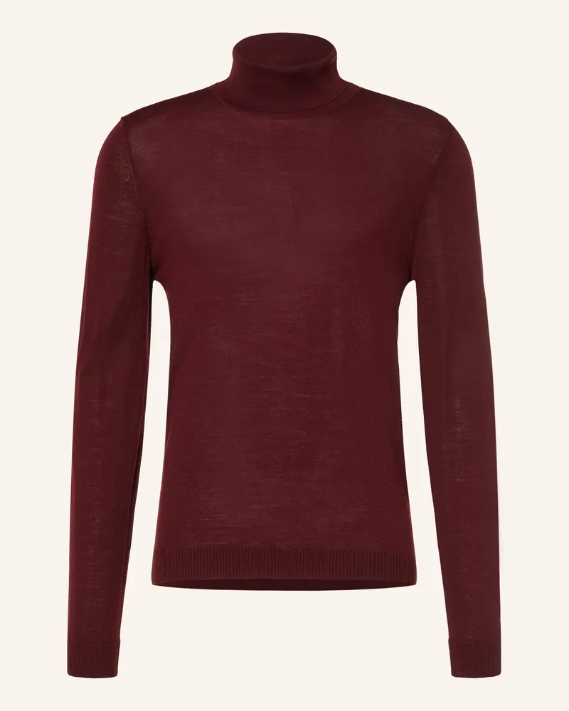 Maerz Rollkragenpullover Aus Merinowolle rot Dunkelrot