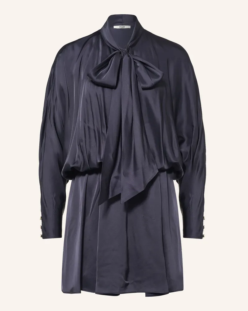 Maje Schluppenkleid Aus Satin blau Dunkelblau