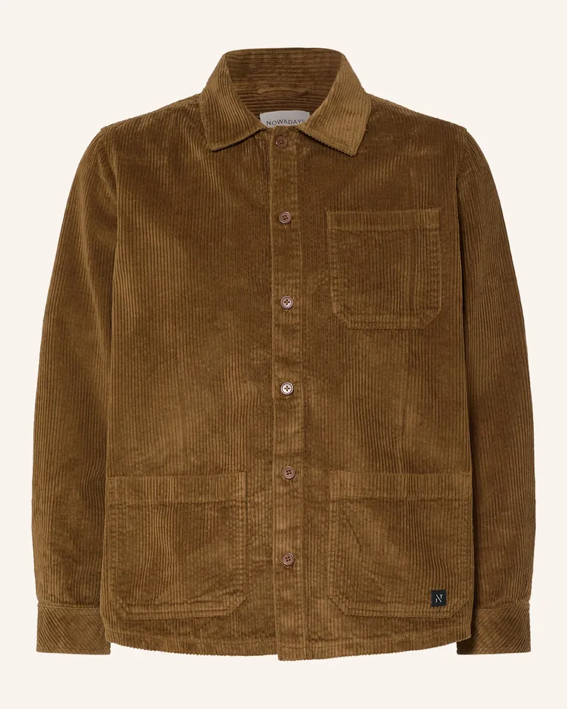 Nowadays Cord-Overshirt braun Braun