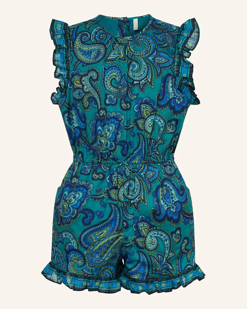Zimmermann Jumpsuit Patience Mit Rüschen blau Petrol