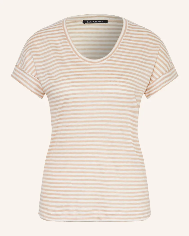 Luisa Cerano Strickshirt Aus Leinen beige Beige