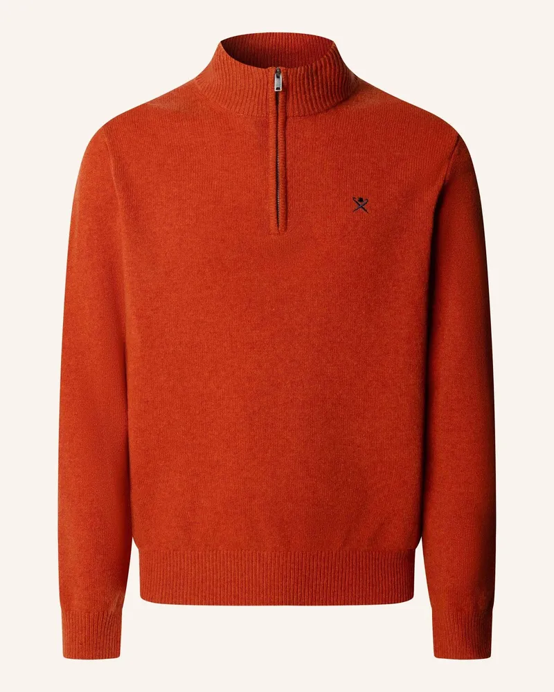 Hackett Pullover Lambswool Hzip orange Orange