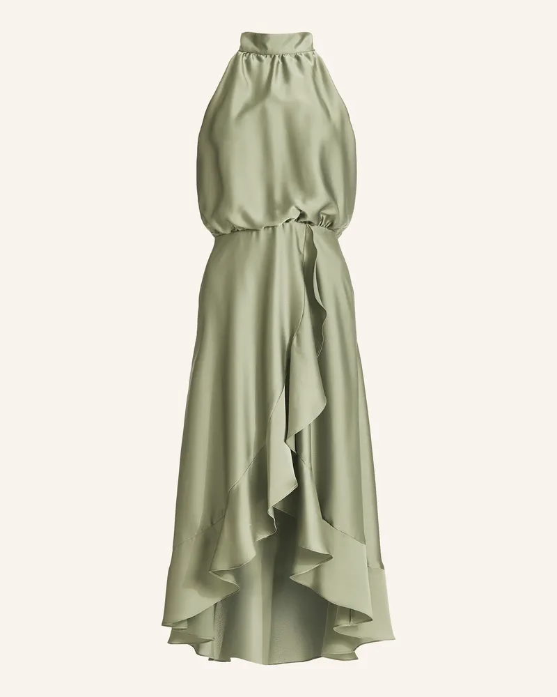 Swing Cocktailkleid Aus Satin Mit Volants gruen Hellgrün