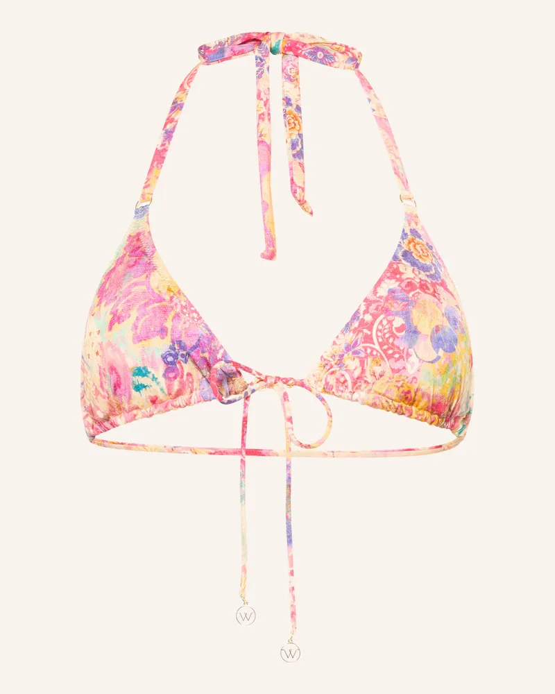 watercult Triangel-Bikini-Top Ornament Drift pink Dunkelgelb