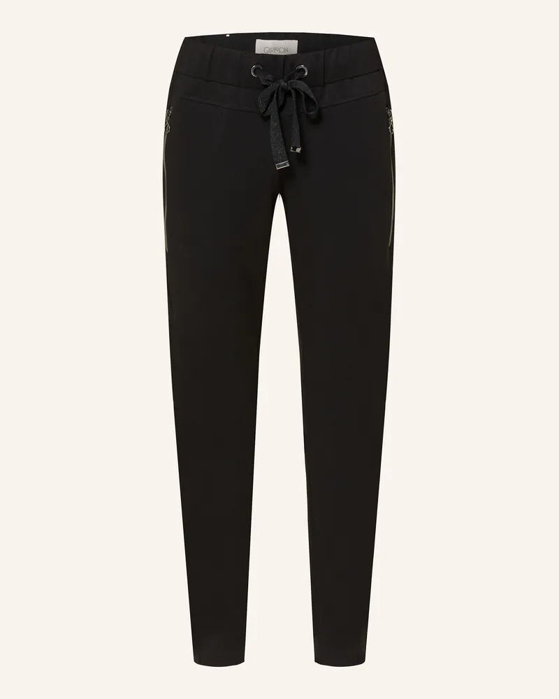 Cartoon Hose im Jogging-Stil Schwarz