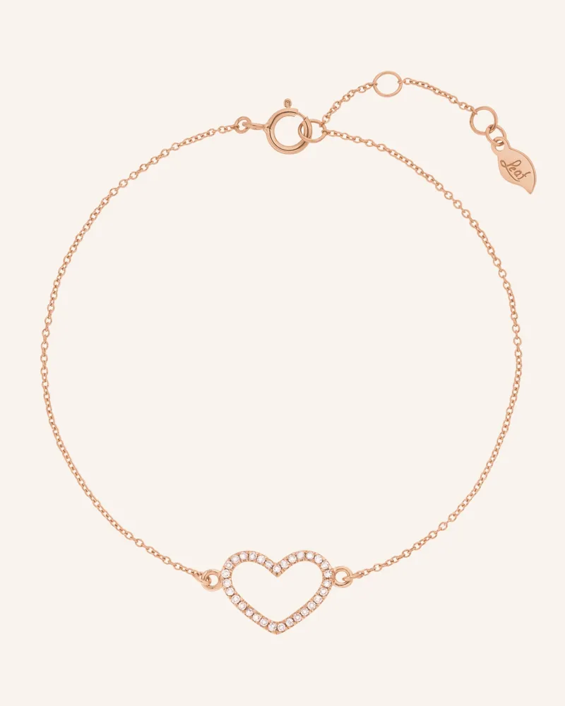 Leaf Armband Heart Aus 18 Karat Roségold Mit Diamanten rosegold Roségold