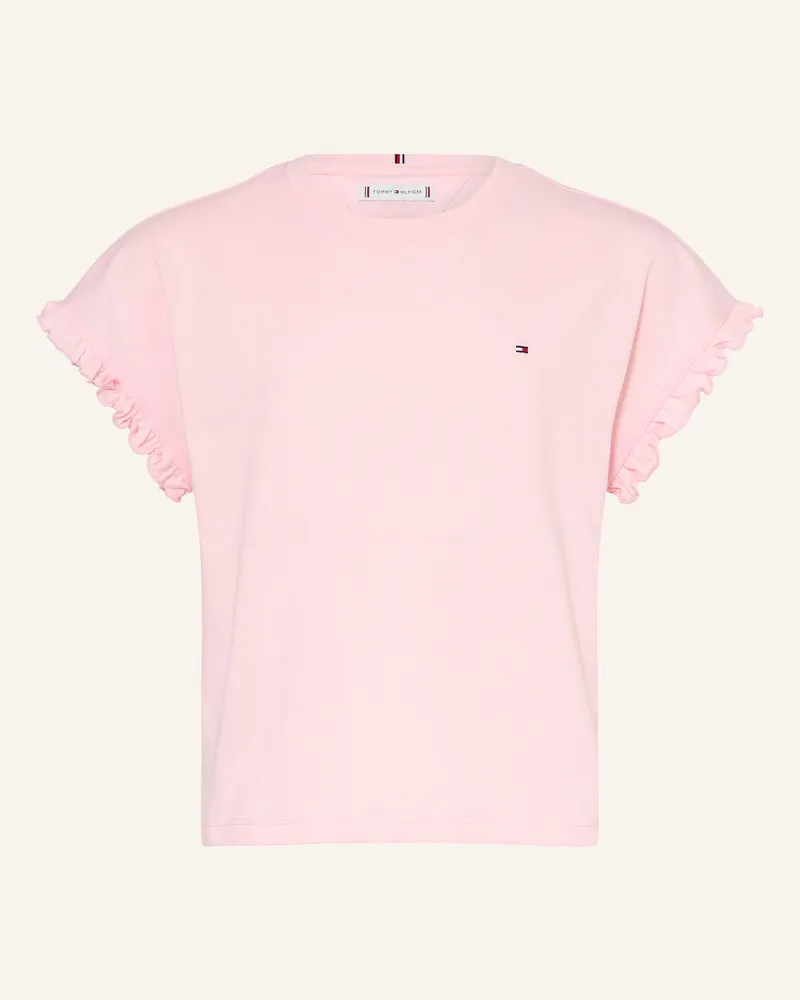 Tommy Hilfiger T-Shirt mit Rüschen Hellrosa