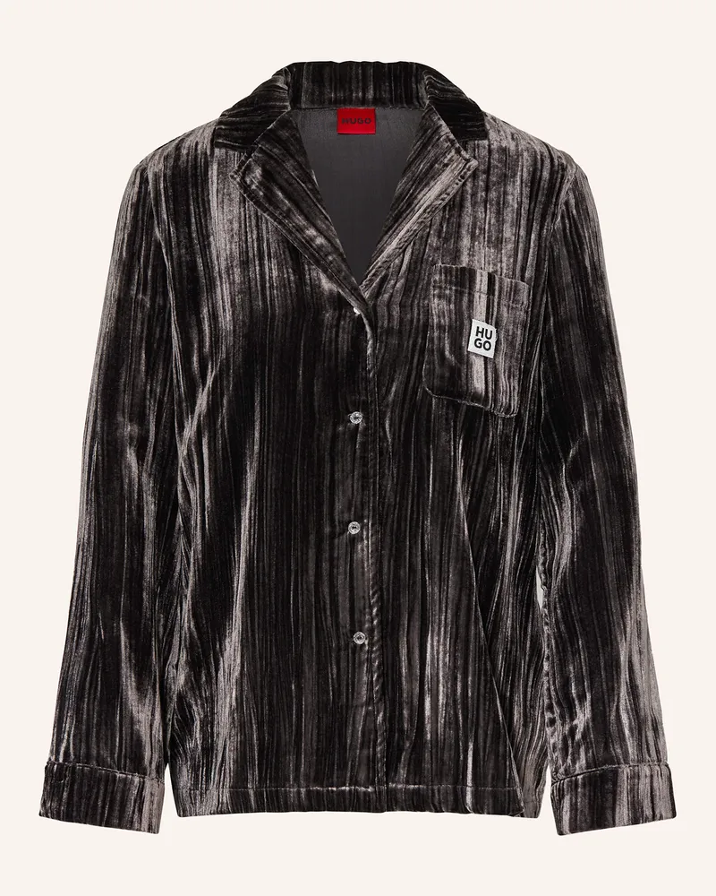 HUGO BOSS Schlafshirt VELVET aus Nicki Dunkelgrau