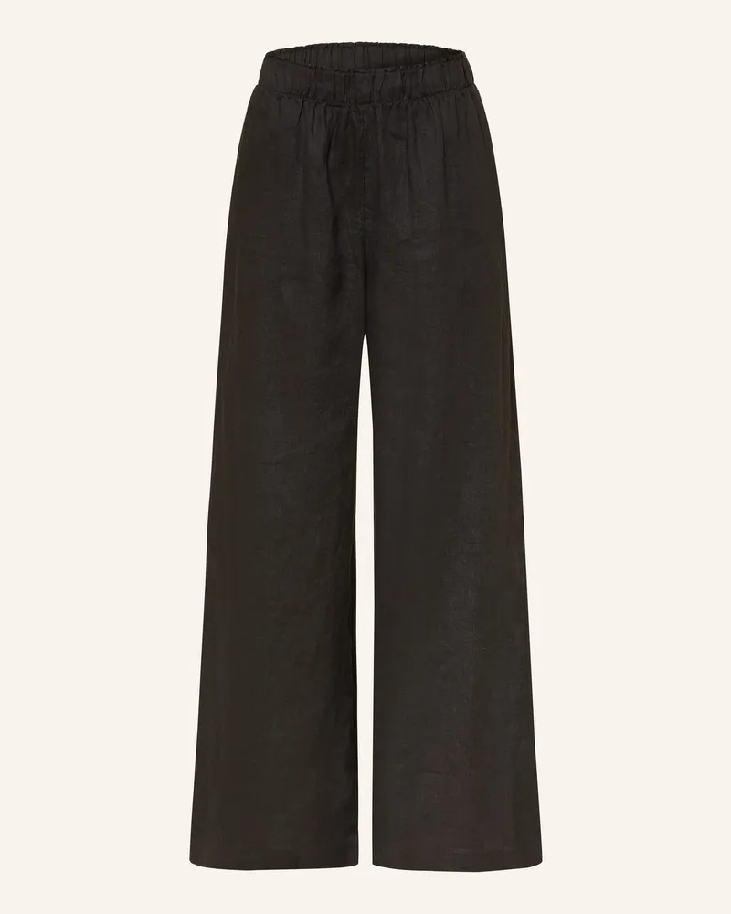 Arket Leinenhose schwarz Schwarz