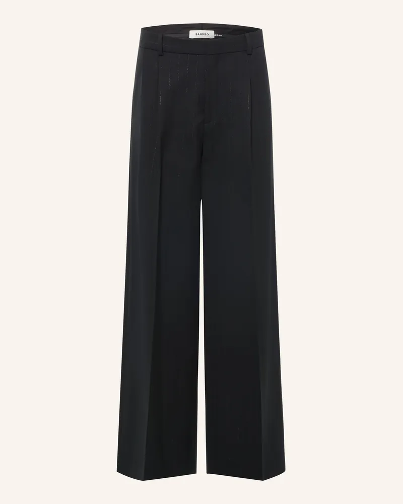 Sandro Marlenehose Mit Glitzergarn schwarz Schwarz