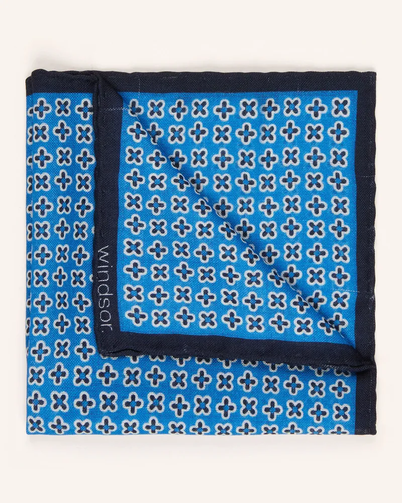 windsor. Einstecktuch mit Seide Blau
