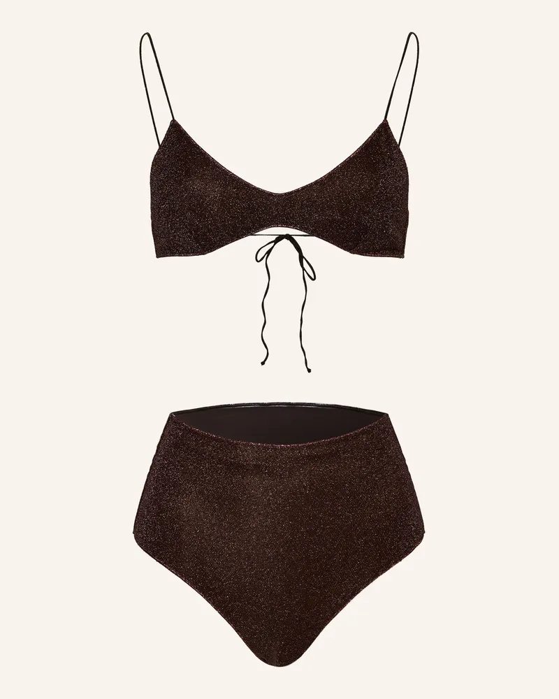 Oséree Triangel-Bikini LUMIERE mit Glitzergarn Dunkelbraun