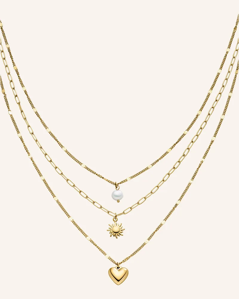 S.Oliver Halskette  Aus  Edelstahl gold Gold