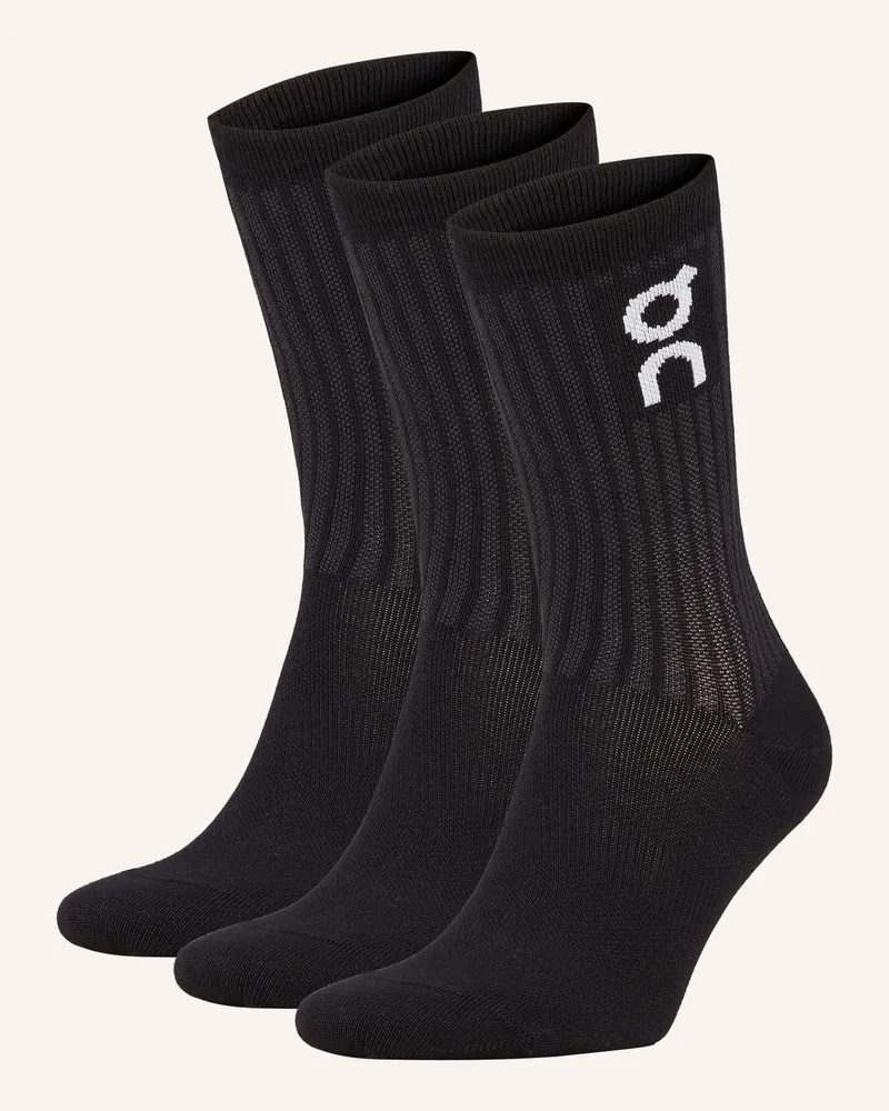 ON 3er-Pack Strümpfe Logo schwarz 01719