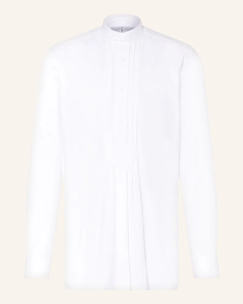Johann & Johanna Hemd Comfort Fit mit Stehkragen Weiss