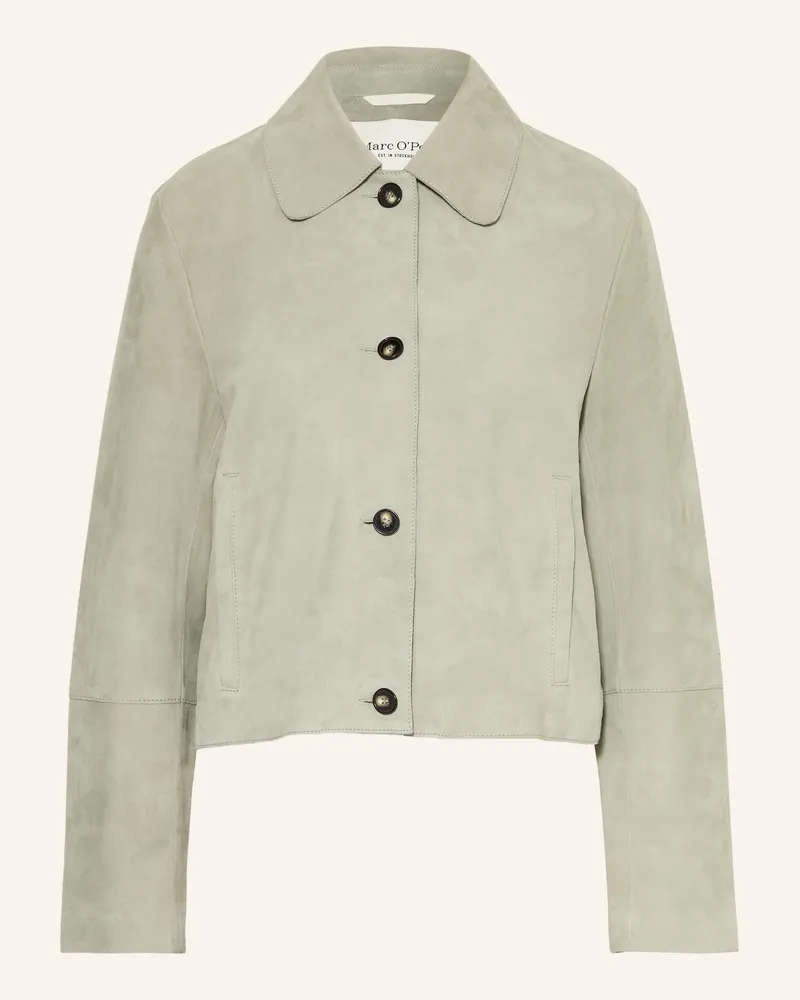 Marc O'Polo Lederjacke Hellgrün