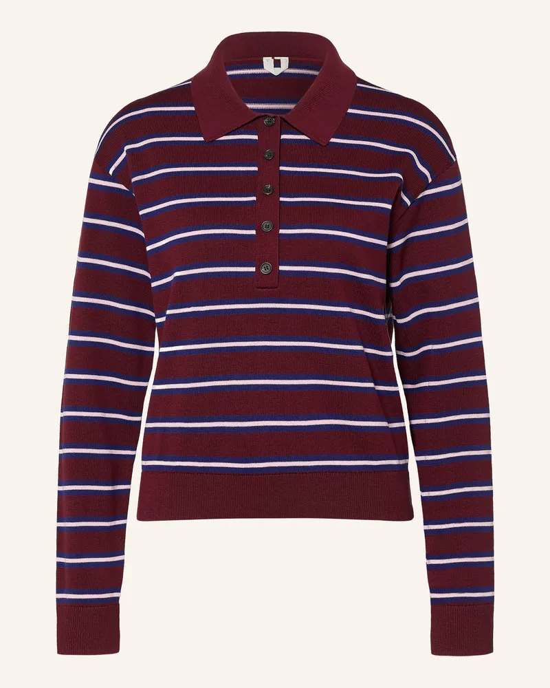 Arket Strick-Poloshirt rot Dunkelrot