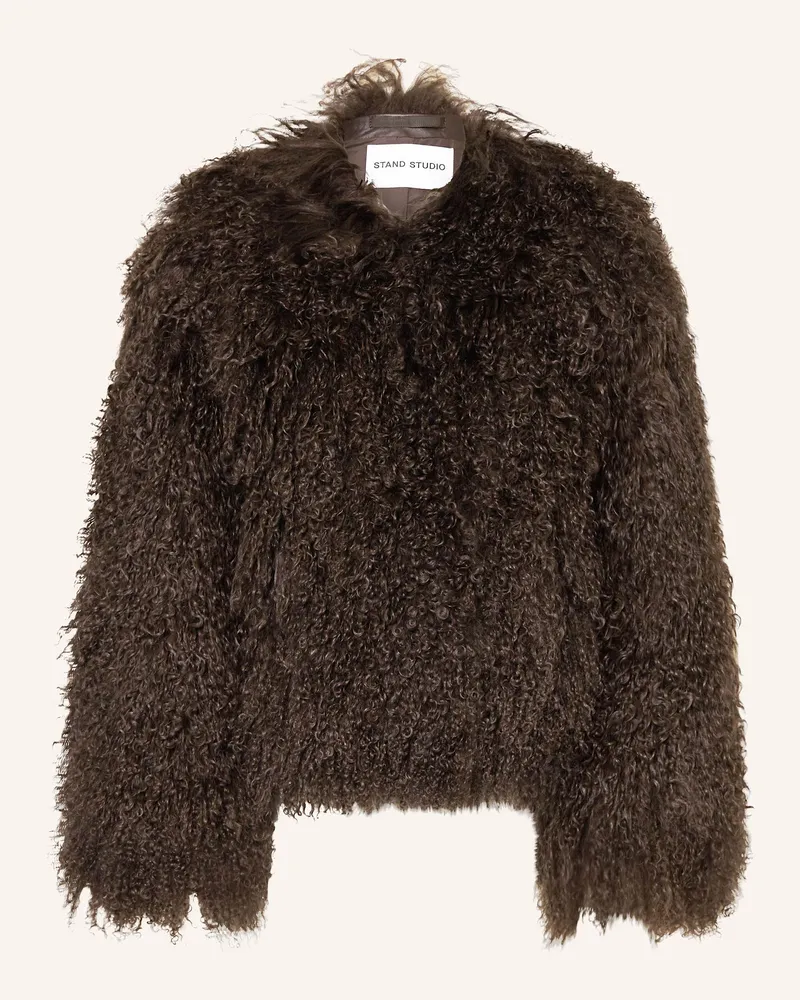 STAND Jacke Charlotte grau Dunkelbraun