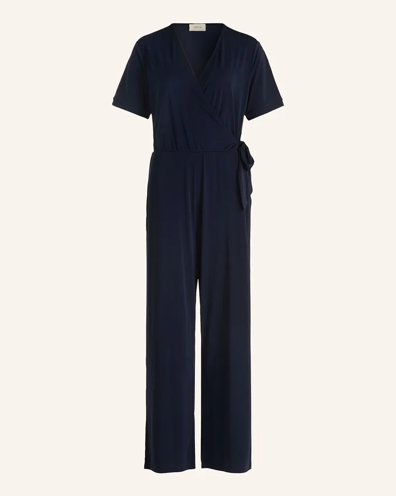 Cartoon Jumpsuit in Wickeloptik Dunkelblau