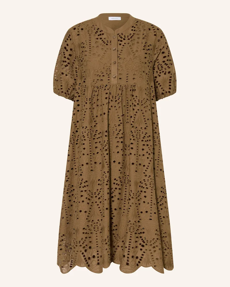 Darling Harbour Kleid mit Lochspitze Olive