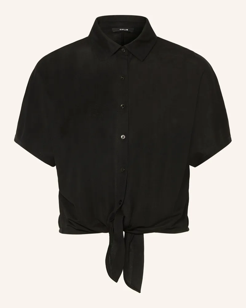 OPUS Hemdbluse Suruli schwarz Schwarz
