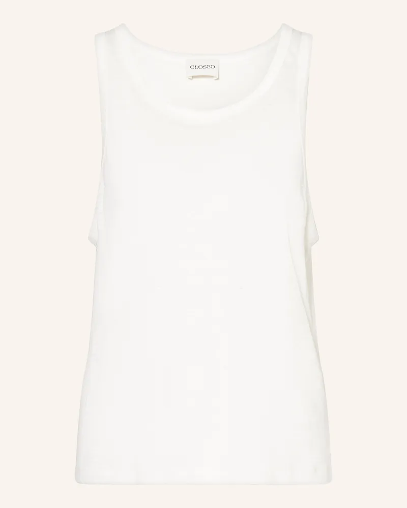 Closed Leinentop weiss Creme