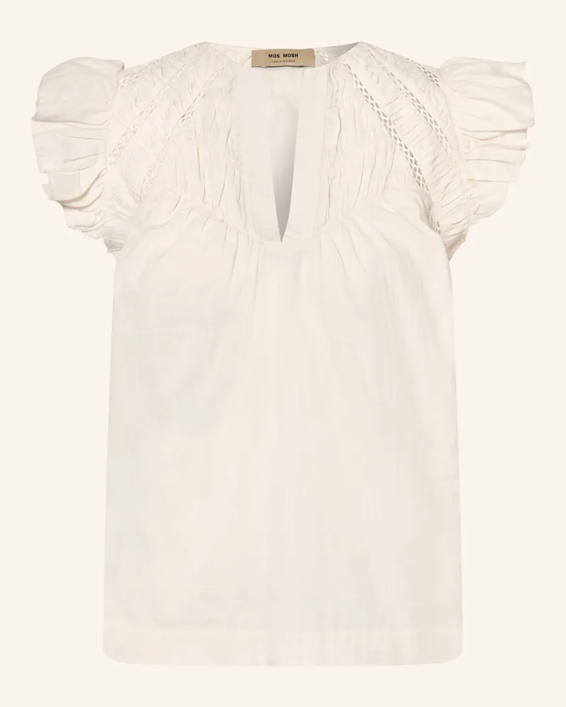 Mos Mosh Blusenshirt Mmwoda Mit Lochsitze Und Rüschen weiss Creme