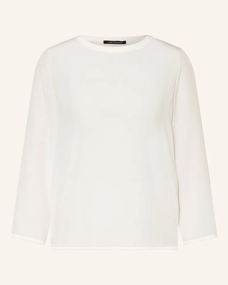 Luisa Cerano Blusenshirt aus Satin mit 3/4-Arm Ecru