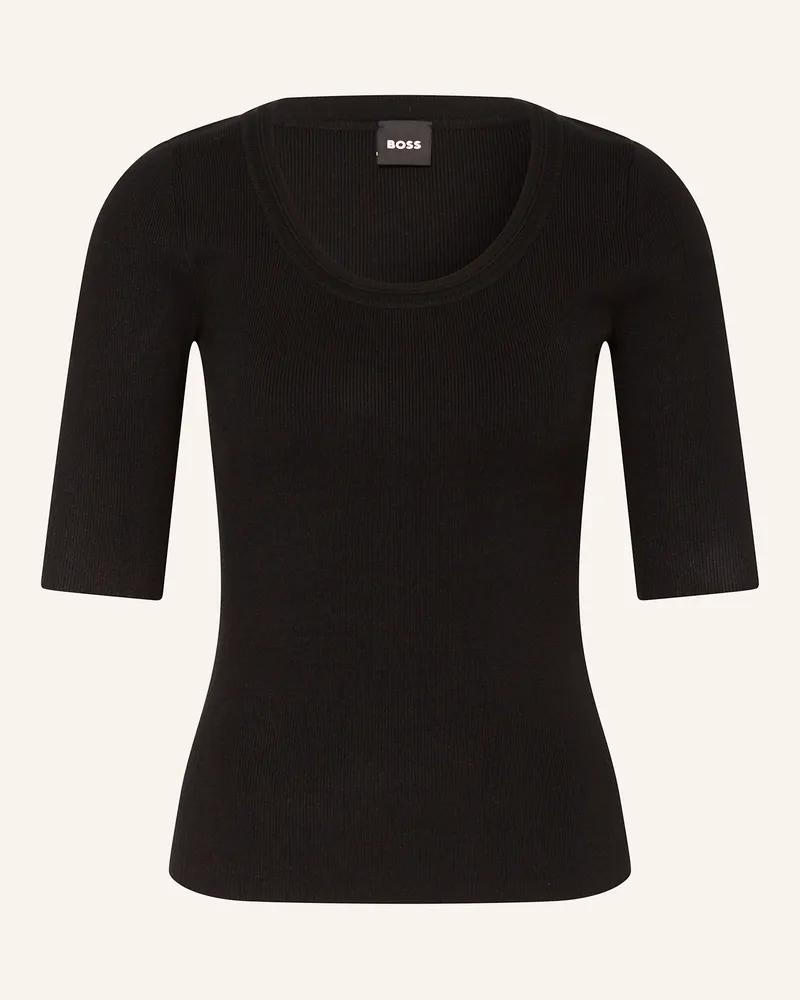 HUGO BOSS Pullover FRANCUNA mit 3/4-Arm Schwarz