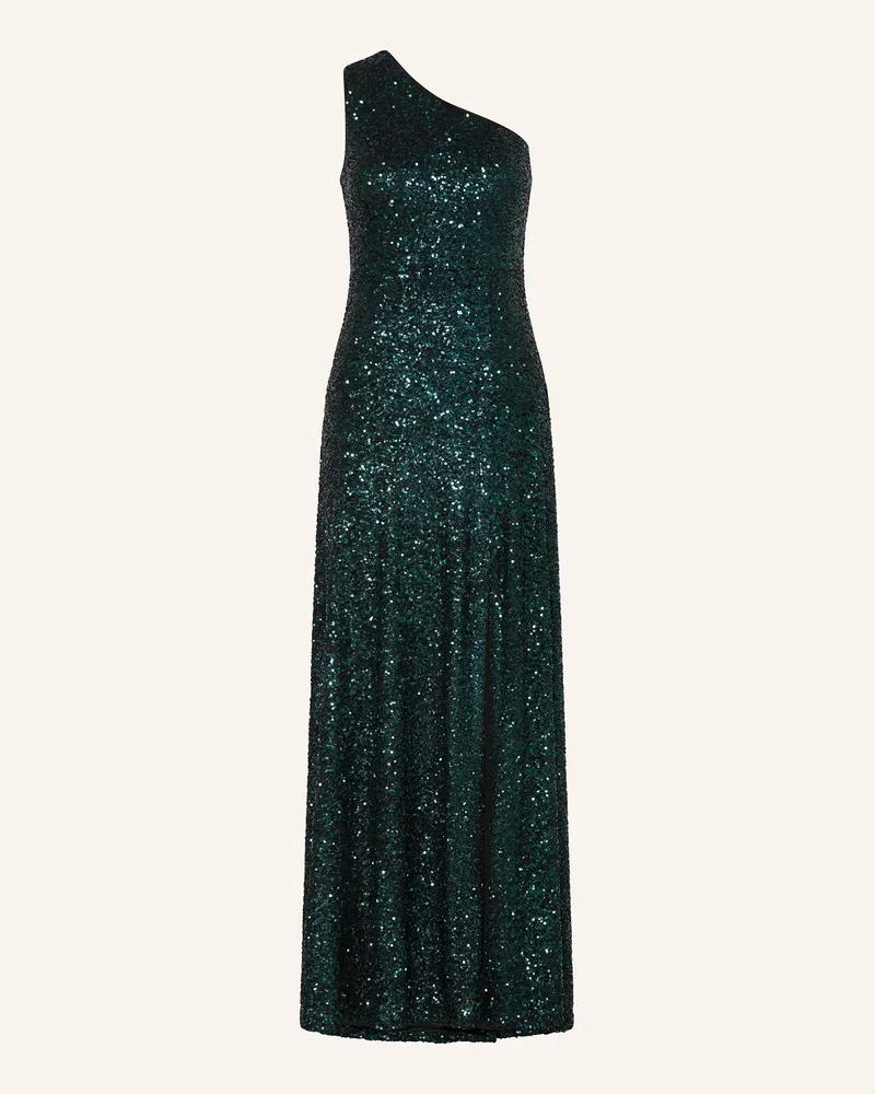 Apart One-Shoulder-Kleid mit Pailletten Dunkelgrün