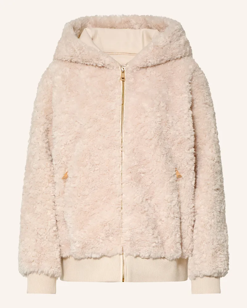 Grace Kunstfell-Jacke weiss Ecru