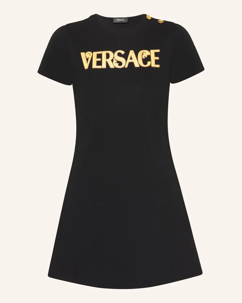 Versace Jerseykleid Mit Schmucksteinen schwarz Schwarz