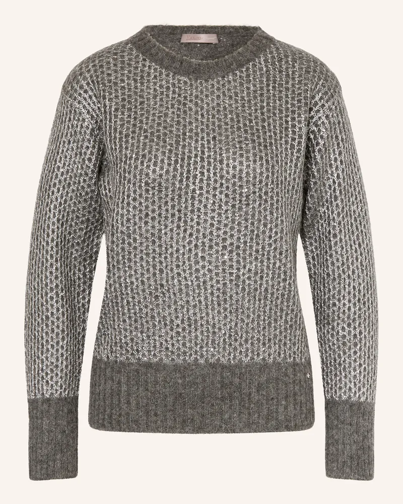 Herno Pullover mit Alpaka und Pailletten Dunkelgrau