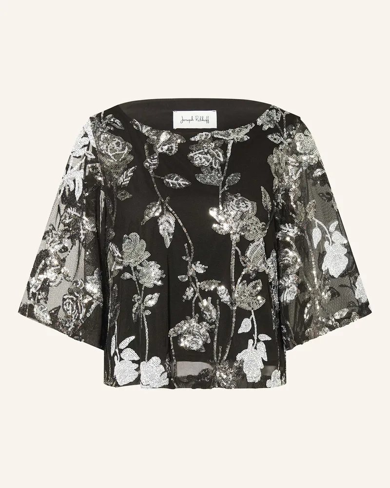 Joseph Ribkoff Blusenshirt aus Mesh mit Pailletten und 3/4-Arm Schwarz