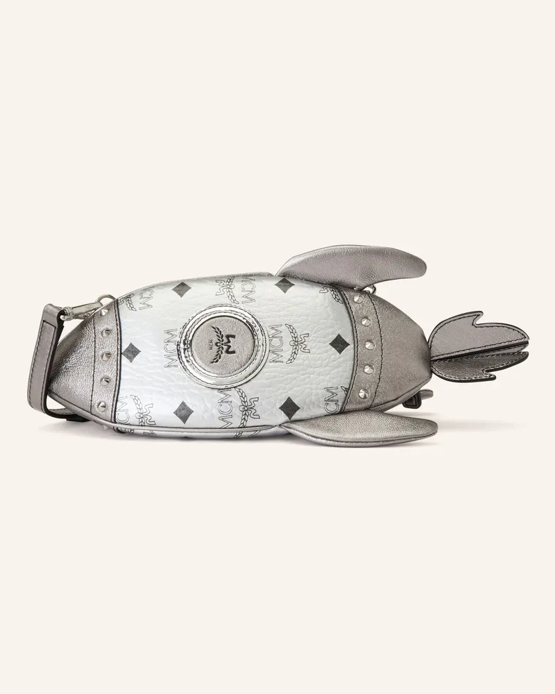 MCM Umhängetasche Aren Rocket Mit Nieten silber Silber