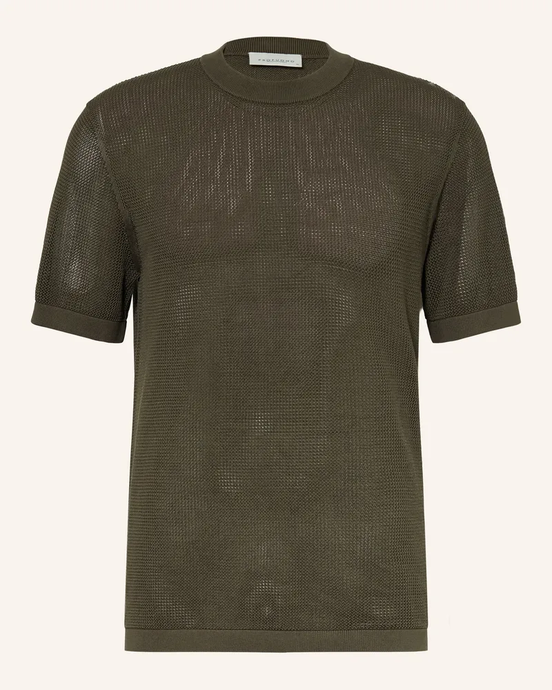 Profuomo Strickshirt gruen Dunkelgrün