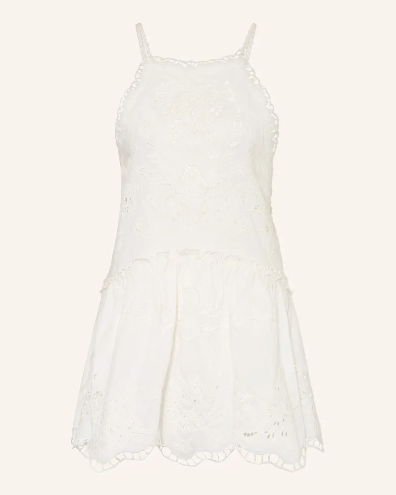FARM Rio Strandkleid aus Lochspitze Weiss