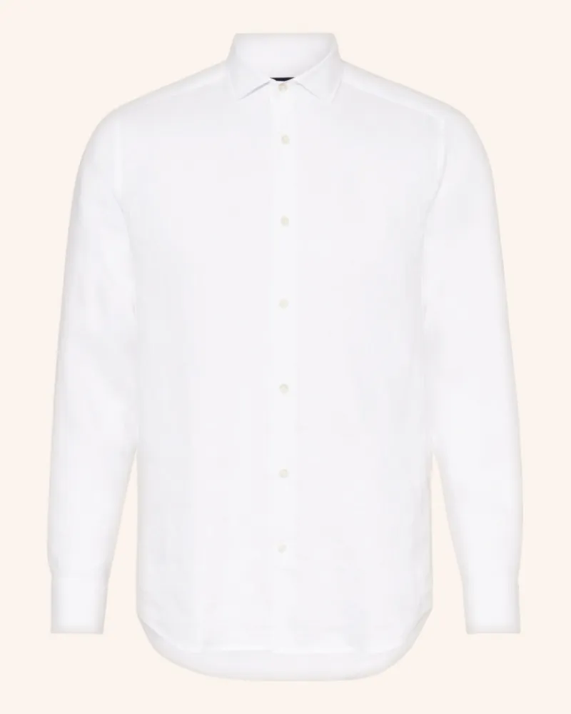 Frescobol Carioca Leinenhemd Antonio Regular Fit weiss Weiss