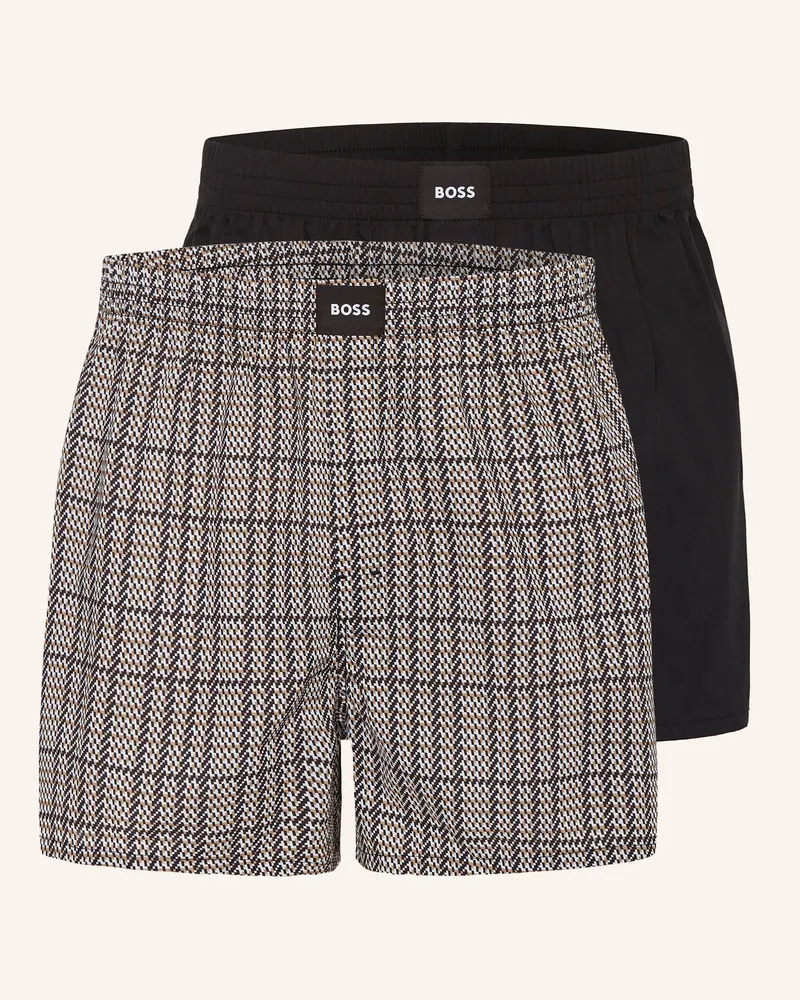 HUGO BOSS 2er-Pack Web-Boxershorts S. CW PEACH Schwarz